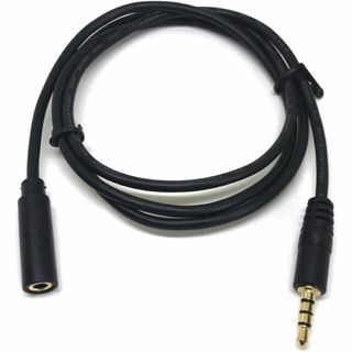 wumio イヤホン延長コード 1m マイク通話対応 4極 3.5mmステレオミ(ヘッドフォン/イヤフォン)