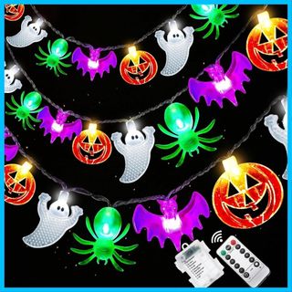 ハロウィン 飾り カボチャ ライト 【30球全長5M 電池式 点灯パターン8種類