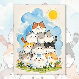 LEADINTOP ダイヤモンドアート キット 猫 30x40cm モザイクアー(その他)