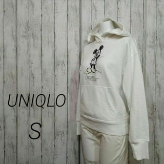 ユニクロ(UNIQLO)のUNIQLO レディース パーカー 長袖 ミッキー ディズニー コラボ 58(パーカー)