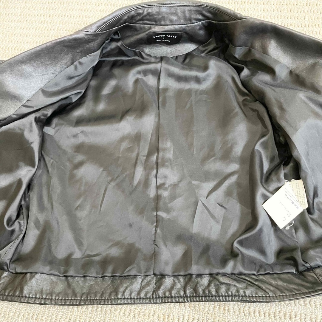 UNITED TOKYO(ユナイテッドトウキョウ)の美品❤️ユナイテッドトウキョウ レザー ダブルライダースジャケット 黒 レディースのジャケット/アウター(ライダースジャケット)の商品写真