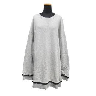 エムエムシックス(MM6)のMM6 Maison Margiela/エムエムシックス メゾンマルジェラ オーバーサイズ スウェット ワンピース ポンポン M グレー レディース 古着 中古 USED(トレーナー/スウェット)