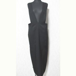 ジャーナルスタンダード(JOURNAL STANDARD)の美品 22SS JOURNAL STANDARD ジャーナルスタンダード シャークスキンジャンパースカート 22040400915020 36 ブラック レディース 古着 中古 USED(ロングワンピース/マキシワンピース)
