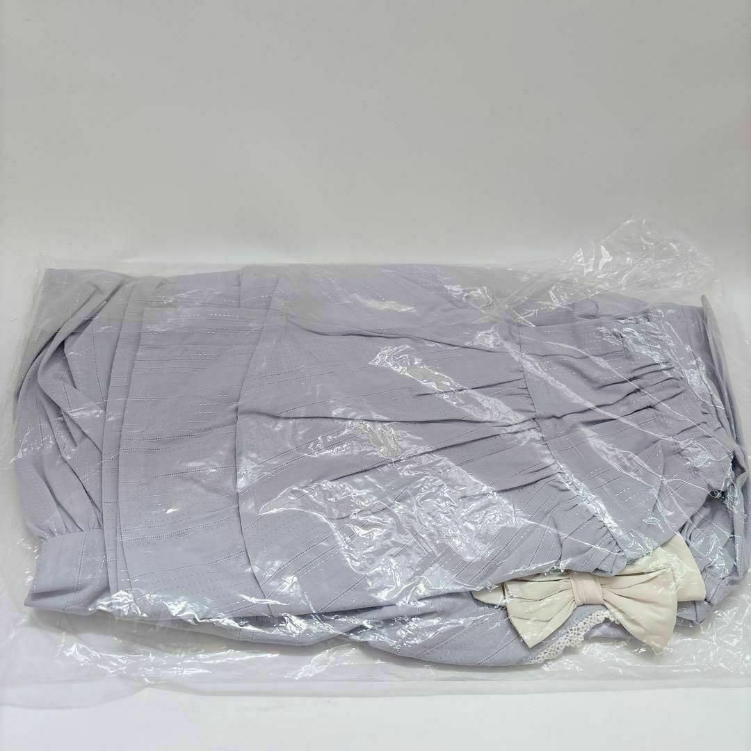 petit main(プティマイン)のpetit main ペプラムフリル甚平 ライトブルー 120cm キッズ/ベビー/マタニティのキッズ服女の子用(90cm~)(甚平/浴衣)の商品写真