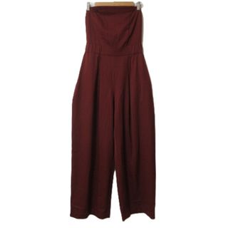 イッセイミヤケ(ISSEY MIYAKE)の美品 23AW ISSEY MIYAKE イッセイミヤケ ベアトップ オールインワン IM33FI067 サイズ2 ボルドー レディース 古着 中古 USED(オールインワン)