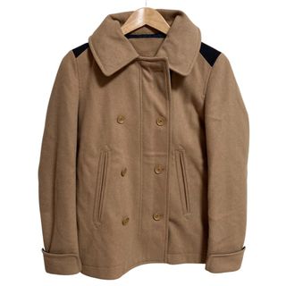 ラコステ(LACOSTE)の美品 LACOSTE ラコステ ウール メルトン ダブルブレスト ジャケット Pコート ピーコート ブルゾン ベージュ レディース 古着 中古 USED(ピーコート)