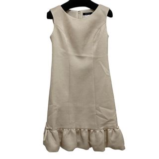 ルネ(René)の未使用 Rene basic ルネベーシック リボン フリルヘム ノースリーブ ミニドレス ワンピース 34 アイボリー レディース 古着 中古 USED(ひざ丈ワンピース)