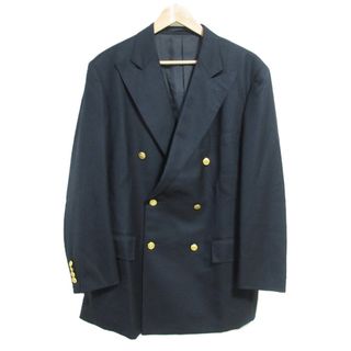 ジェイプレス(J.PRESS)の良品 J.PRESS ジェイプレス 1930年モデル 金釦 背抜き ウール ダブルテーラードジャケット ブレザー 96-W82-T180 ブラック メンズ 古着 中古 USED(テーラードジャケット)