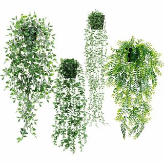 【数量限定】Y-Step フェイクグリーン吊り下げ 人工観葉植物 4点セット 観(その他)