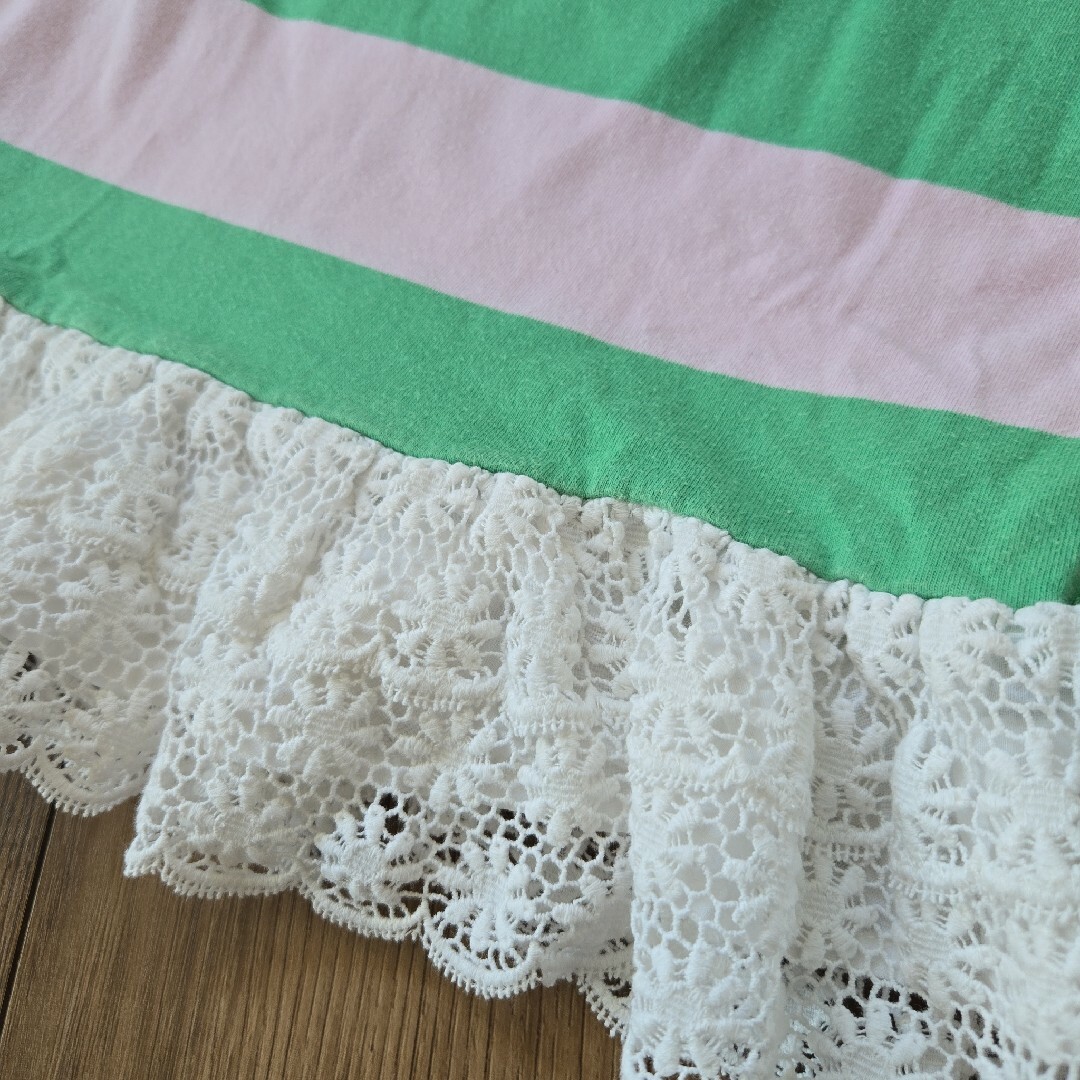 Ralph Lauren(ラルフローレン)の【RALPH LAUREN】 半袖 ワンピース ボーダー キッズ/ベビー/マタニティのキッズ服女の子用(90cm~)(ワンピース)の商品写真