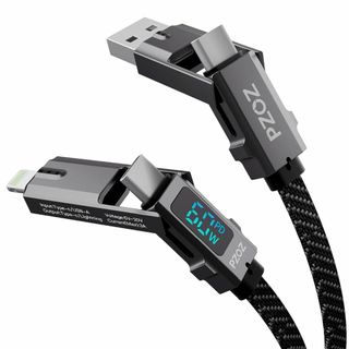 PZOZ 4in1 LEDディスプレイ 1.5M 最大対応60W ケーブル US