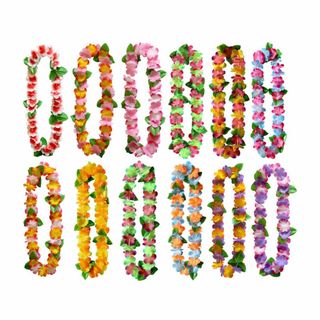 【人気商品】siawadeky ハワイ花輪 首飾り 12カラー 12本セット 花(その他)