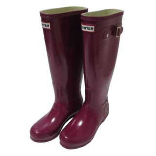 ハンター(HUNTER)の美品 HUNTER ハンター レイン トールブーツ サイドベルト 長靴 UK3 約22cm パープル レディース 古着 中古 USED(レインブーツ/長靴)