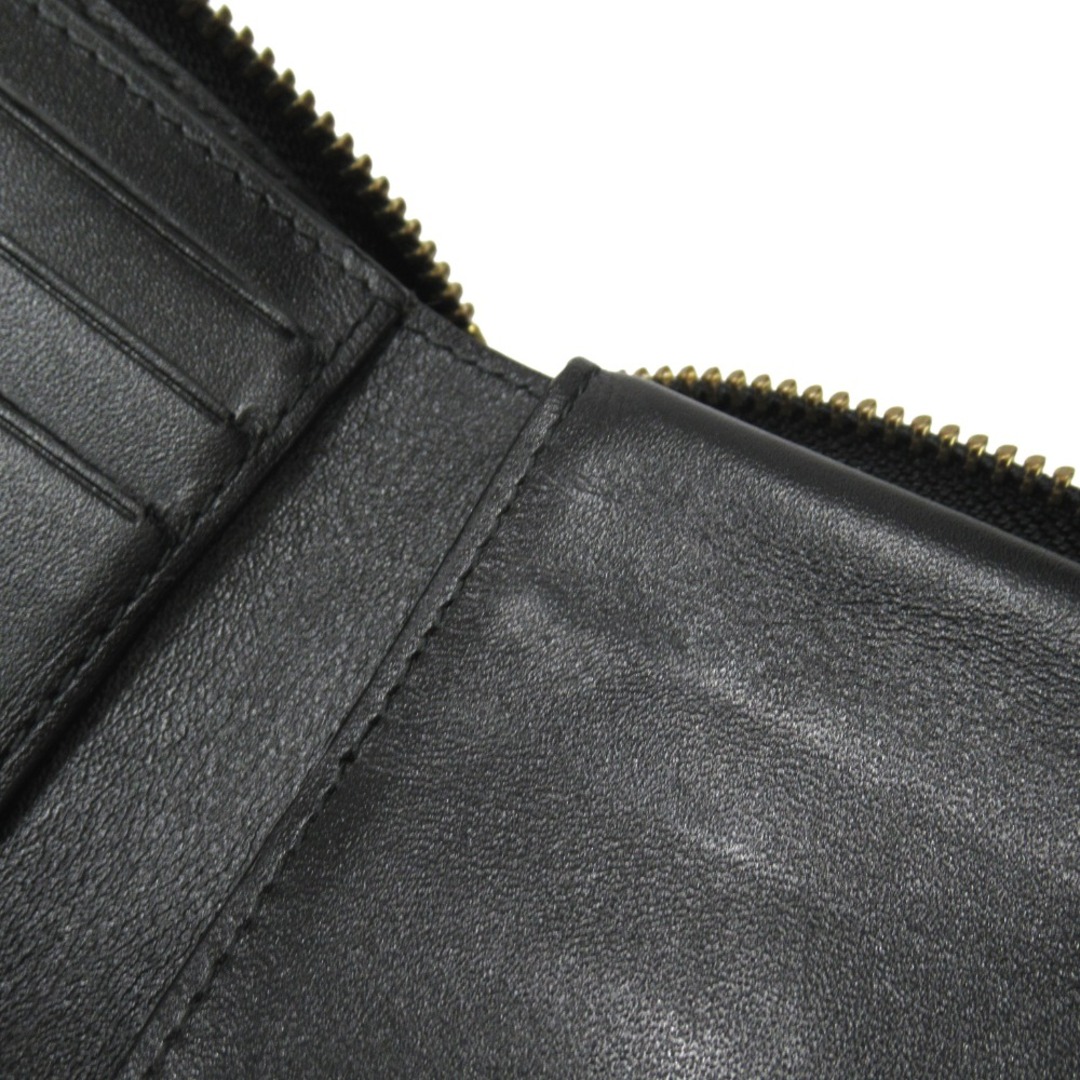 COMME des GARCONS(コムデギャルソン)のCOMME des GARCONS コムデギャルソン レザー 財布 二つ折り ミニ コンパクト ラウンドファスナー SA7100 黒 ブラック メンズ レディース 古着 中古 USED レディースのファッション小物(財布)の商品写真