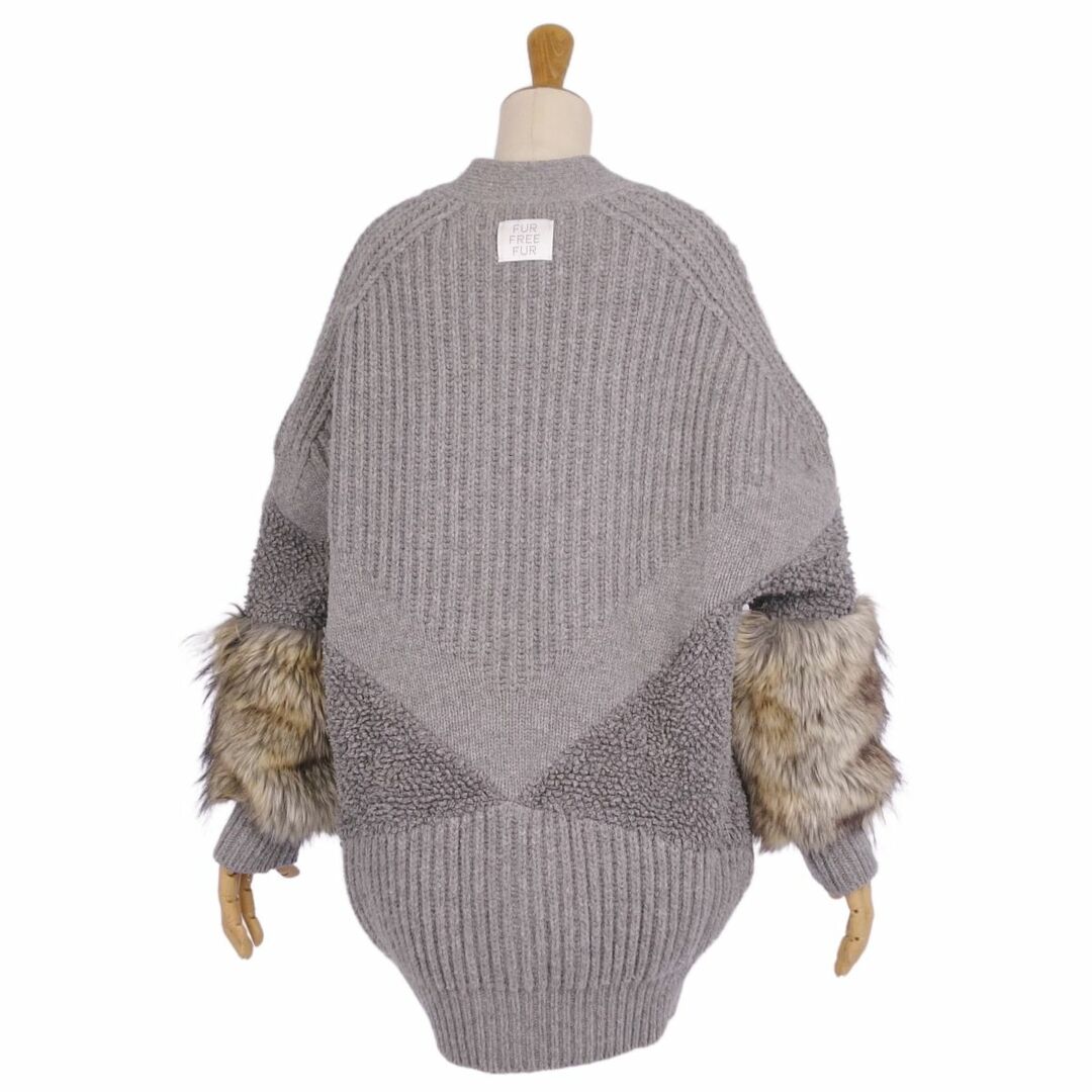 Stella McCartney(ステラマッカートニー)の極美品 ステラマッカートニー STELLA McCARTNEY カーディガン ニット ウール エコファー レディース 36(S相当) グレー レディースのトップス(カーディガン)の商品写真