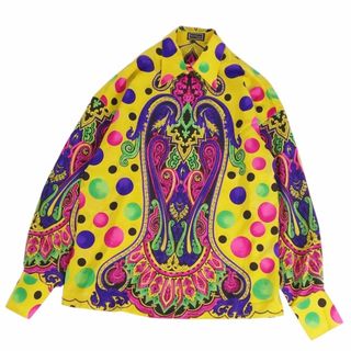 ジャンニヴェルサーチ(Gianni Versace)の極美品 Vintage ジャンニヴェルサーチ GIANNI VERSACE COUTURE シャツ ブラウス 長袖 総柄 シルク トップス 38(S)(シャツ/ブラウス(長袖/七分))