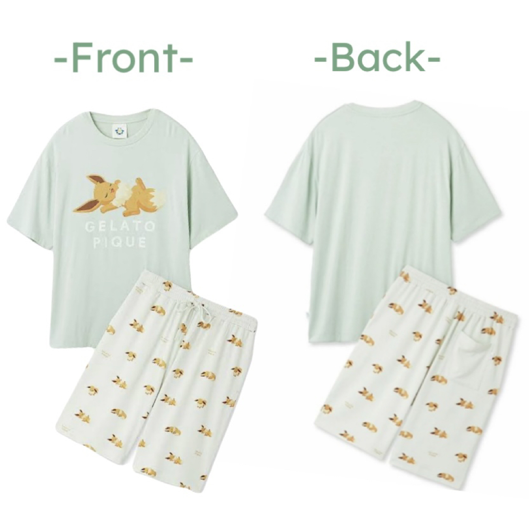 gelato pique(ジェラートピケ)の【新品】ジェラピケ　ポケスリ　イーブイ　接触冷感　Tシャツ　ハーフパンツ　L メンズのメンズ その他(その他)の商品写真