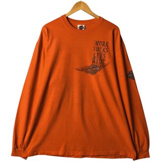 ハーレーダビッドソン(Harley Davidson)の古着 ハーレーダビッドソン Harley-Davidson ロングTシャツ ロンT USA製 メンズXXL相当 /eaa570920(Tシャツ/カットソー(半袖/袖なし))
