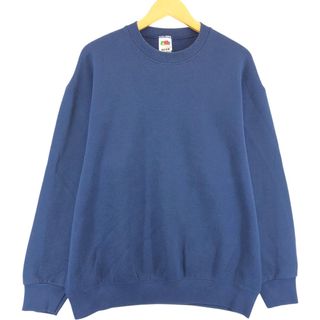 フルーツオブザルーム(FRUIT OF THE LOOM)の古着 00年代 フルーツオブザルーム FRUIT OF THE LOOM 無地 ブランクスウェットシャツ トレーナー メンズXL相当 /eaa529988(スウェット)