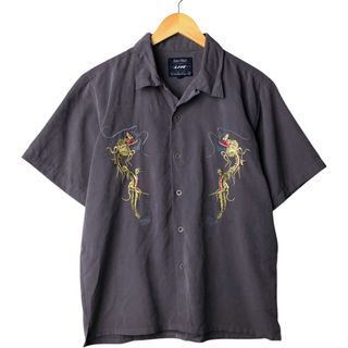 古着 90年代 アーバン ラグス クロージング インク URBAN RAGS CLOTHING INC 龍柄 ドラゴン柄 半袖 オープンカラー ポリシャツ メンズM相当 ボックスシャツ ヴィンテージ /eaa572783(シャツ)