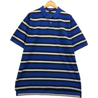 ラルフローレン(Ralph Lauren)の古着 ラルフローレン Ralph Lauren POLO GOLF ポロゴルフ マルチボーダー 半袖 ボーダー ポロシャツ メンズXL相当 /eaa570880(ポロシャツ)