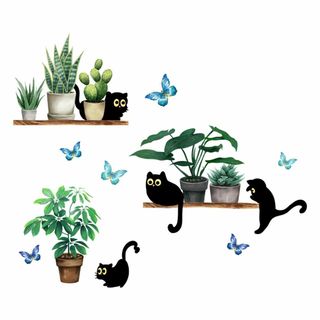 ウォールステッカー おしゃれ 猫 美しい動物 鳥 蝶 壁 春 観葉植物 花 木 