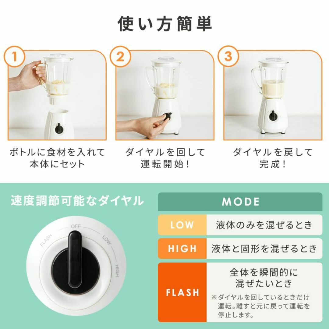 アイリスプラザ(IRIS PLAZA) ミキサー ブレンダー 氷も砕ける ハイパ スマホ/家電/カメラの生活家電(その他)の商品写真