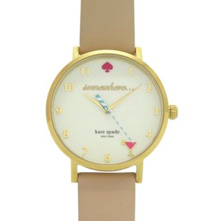 ケイトスペードニューヨーク(kate spade NEW YORK)の新品同様 ケイトスペード 1YRU0484 SS レザー アイボリー ゴールド クオーツ 腕時計 1454【中古】Kate Spade(腕時計)