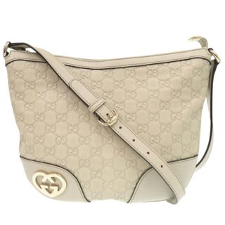 グッチ(GUCCI)の美品 グッチ ラブリー ハート 257072 グッチシマレザー アイボリー ショルダーバッグ 0195【中古】GUCCI(ショルダーバッグ)