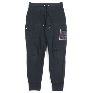 【ドンドン見直し】良品○MONCLER モンクレール D20918700050 80473 PANTALONE コットン100% ロゴワッペン付き ナイロンポケット スウェットパンツ ネイビー系 S 正規品 メンズ
