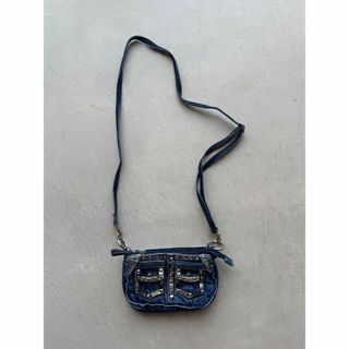 デニムショルダーバッグ ハンドメイド ブルー系 (f998)(ショルダーバッグ)
