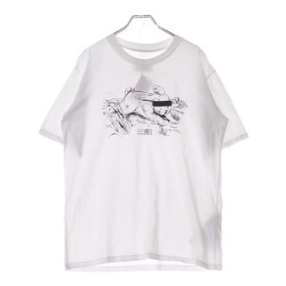 エムエムシックス(MM6)のMM6 Maison Margiela エムエムシックスメゾンマルジェラ 25SS RABBIT PRINT T-Shirts ラビットプリントTシャツ ロゴプリント半袖Tシャツ SH2GC0024 M20108 ホワイト(Tシャツ/カットソー(半袖/袖なし))