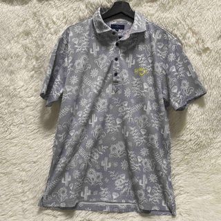 キャロウェイゴルフ(Callaway Golf)の美品　Callaway カクタス柄　サボテン　花　ポロシャツ 3L(ウエア)