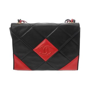 シャネル(CHANEL)の中古 シャネル CHANEL 1番台 レディース ショルダーバッグ マトラッセ ブラック/レッド ラムスキン(ショルダーバッグ)
