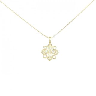 【新品】K18YG フラワー ダイヤモンド ネックレス 0.18CT(ネックレス)