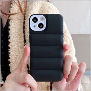 iPhoneケース iPhone12pro スマホケース　ダウンジャケット　黒(iPhoneケース)