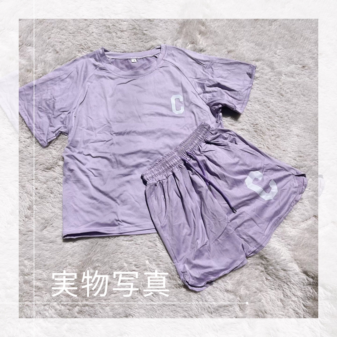 部屋着 ルームウェア 半袖 セットアップ Tシャツ パンツ 夏 パジャマ 韓国 レディースのルームウェア/パジャマ(ルームウェア)の商品写真