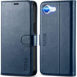 【色:ダークブルー】TUCCH iPhone 16e 対応 ケース 手帳型 アイ(その他)
