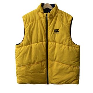 CANTERBURY OF NEW ZEALAND(カンタベリーオブニュージーランド) ベスト サイズ3L メンズ - イエロー×ダークネイビー×ボルドー ボーダー/リバーシブル/中綿/ジップアップ