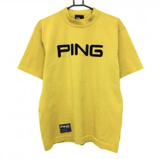 ピン(PING)のピン 半袖ハイネックセーター イエロー系×黒 ビックロゴ ニット メンズ L ゴルフウェア PING(ウエア)