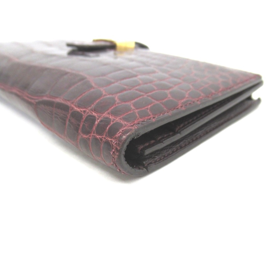 HERMES(エルメス)のエルメス 二つ折り財布 ベアンスフレ アリゲーター ボルドー系 Z刻 KR90581 中古 メンズのファッション小物(折り財布)の商品写真