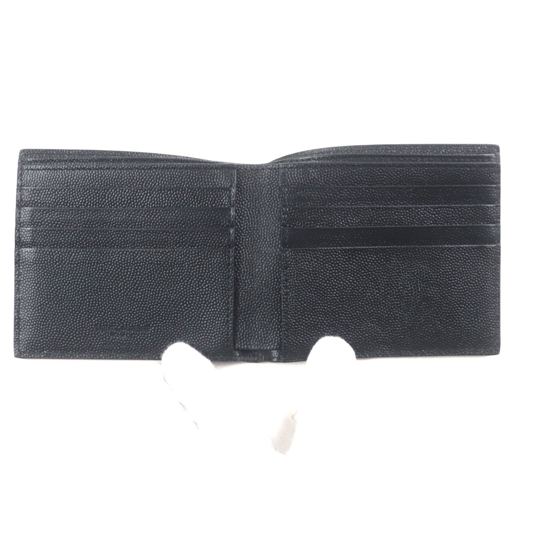 SAINT LAURENT(サンローラン)の極美品▼SAINT LAURENT PARIS サンローランパリ 396307 レザー ロゴ入り コンパクトウォレット 札入れ 二つ折り財布 ブラック 保存袋付き イタリア製 メンズ メンズのファッション小物(折り財布)の商品写真