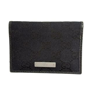 グッチ(GUCCI)のGUCCI(グッチ) パスケース メタルバー 112727 黒 レザー(名刺入れ/定期入れ)