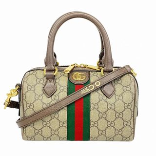 グッチ(GUCCI)の【5gd4211-h】グッチ ハンドバッグ オフィディア 772053 PVC ブラウン ゴールド金具【中古】レディース(ハンドバッグ)