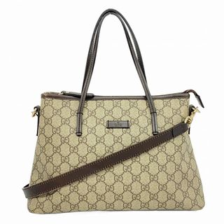 グッチ(GUCCI)の【5gd4172-h】グッチ トートバッグ GGスプリーム 353440 PVC ブラウン ゴールド金具【中古】レディース(トートバッグ)