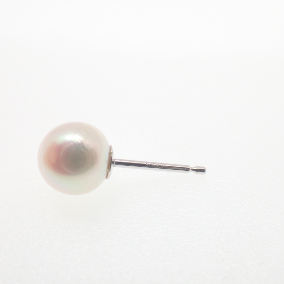 【上質アコヤ真珠】K14WG ピアス（7.3mm） レディースのアクセサリー(ピアス)の商品写真