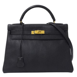 エルメス(HERMES)のエルメス HERMES ケリー 32 トゴ ブラック バッグ レディース ブランド ハンドバッグ ショルダーバッグ 2way ゴールド金具 内縫い 黒 おしゃれ ○U刻印 【中古】(ハンドバッグ)