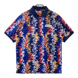 サイズ：L BEAMS GOLF ビームスゴルフ 半袖ポロシャツ 総柄 ネイビー系 [240101484523] ゴルフウェア メンズ ストスト