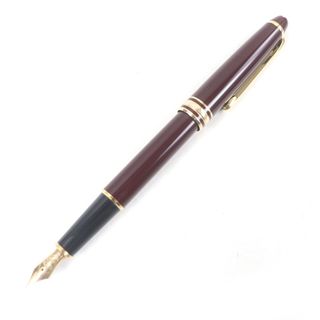 美品□MONTBLANC モンブラン マイスターシュテュック クラシック ペン先14K Fニブ キャップ式 万年筆 ボルドー ゴールド 箱・ケース付き ドイツ製 メンズ