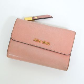 ミュウミュウ(MIU MIU)の【ｍiuｍiu】ミュウミュウ マドラス 三つ折り財布 ピンク レザー 5ML014/kt14912tg(財布)